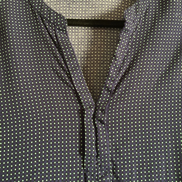 Tommy Hilfiger Long Sleeve Blouse Size XXL. Dark Blue/teal polka dot print. - Picture 5 of 9